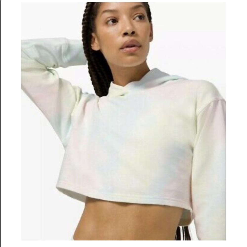 Lululemon All Yours Cropped Hoodie Size 8 Cotton Candy Wash Tie Dye